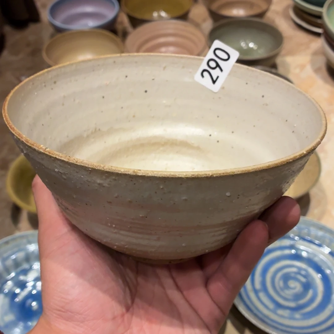 1***7瓷片290白色手工粗陶碗1歌