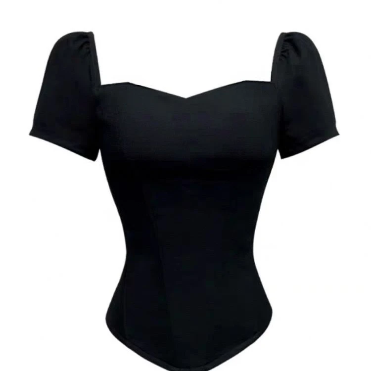 大码辣妹黑色v领设计感上衣女财阀千金新款内搭修身显瘦抹胸背心