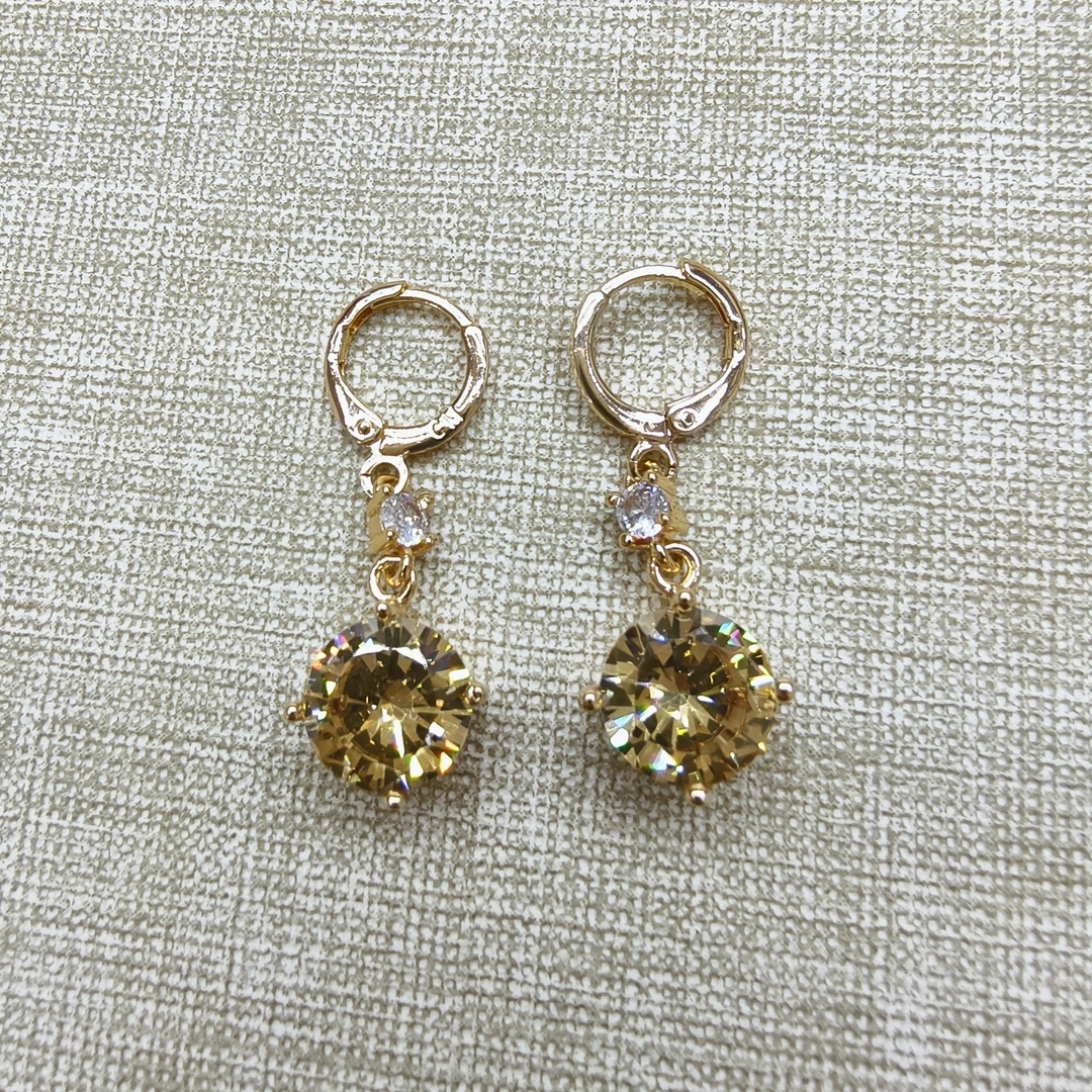 臻选无非金属耳饰 经典时尚百搭黄色耳坠B5