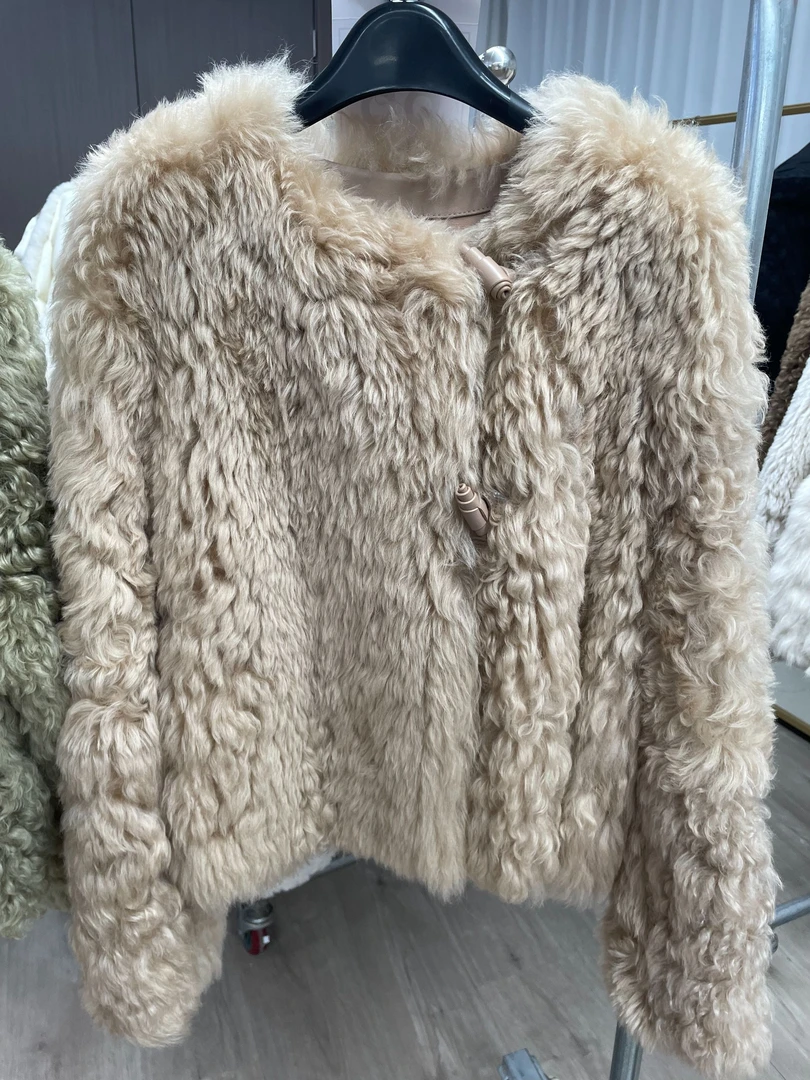 【宁小姐】进口托斯卡纳皮毛一体皮草外套 S3295(65)