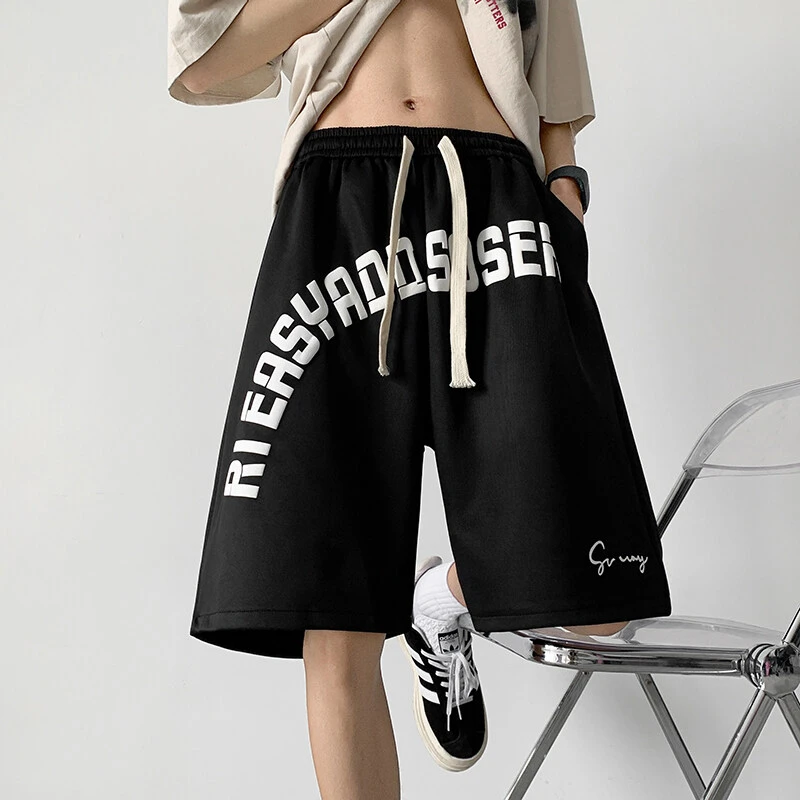 发泡字母运动短裤男生夏季美式hiphop健身潮牌宽松潮流休闲五分裤