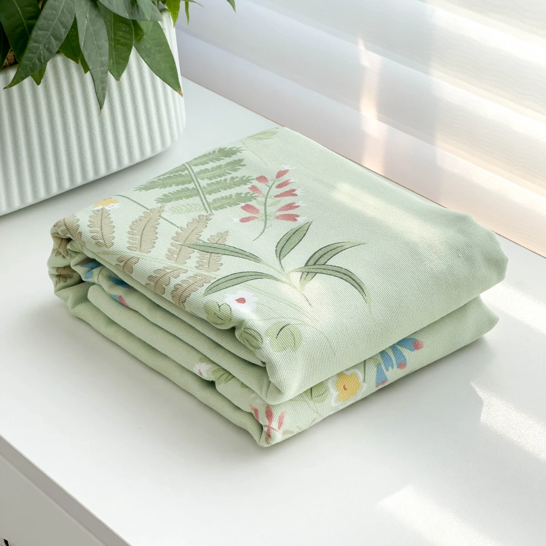 【京かわ会社】纯棉 加厚细纱汉麻帆布双人床单 220*245cm 芳草青青