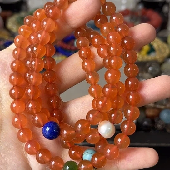 南红玛瑙手链未镶嵌矿坑