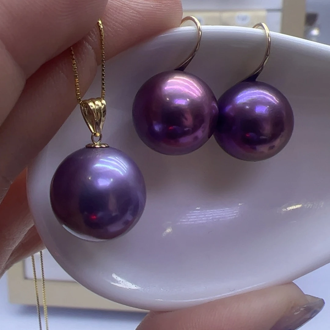 淡水珍珠吊坠(赠链)18K金镶嵌