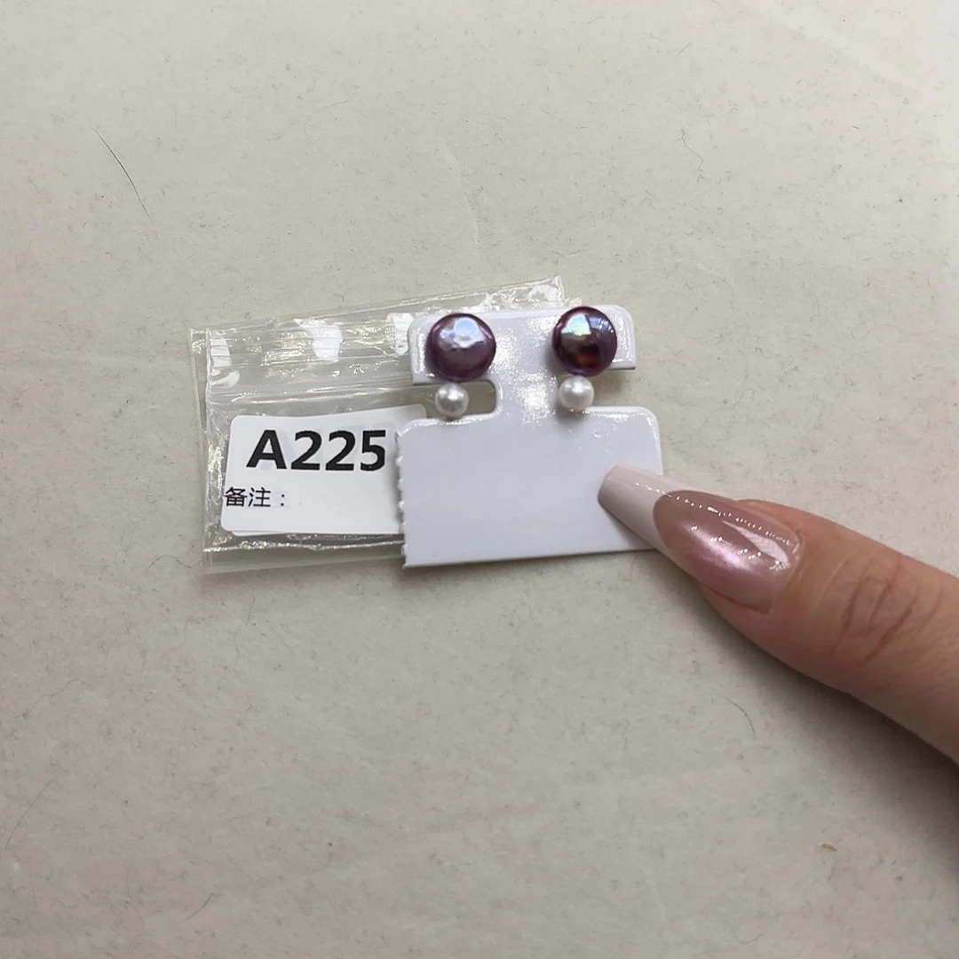 耳饰银S925镶嵌淡水珍珠