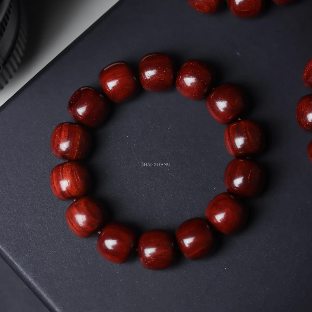 【山稀堂】檀香紫檀｜15x16mm鳞底金星单圈