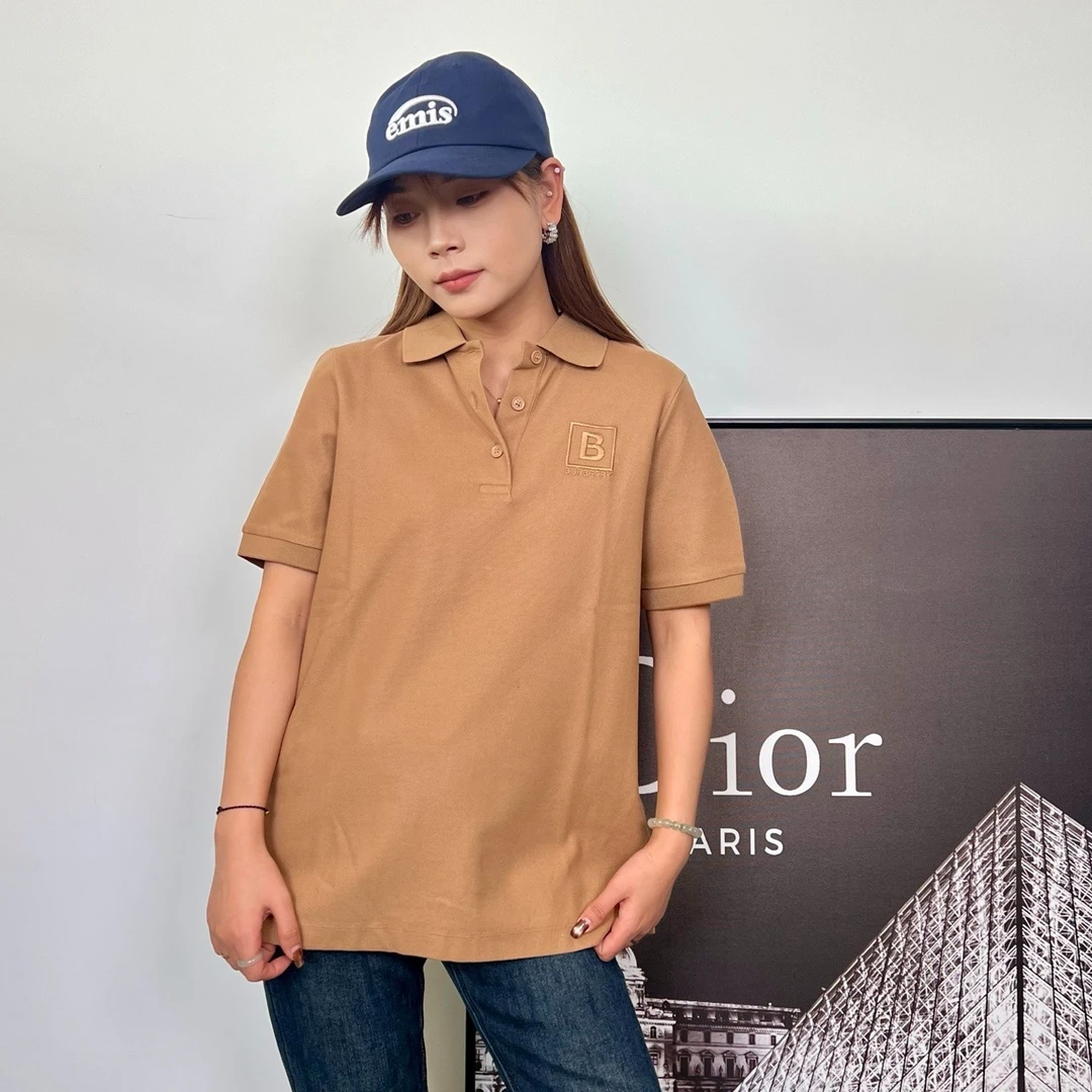 未使用 BURBERRY/博柏利 全新未使用博柏利驼色polo潮流衫115429