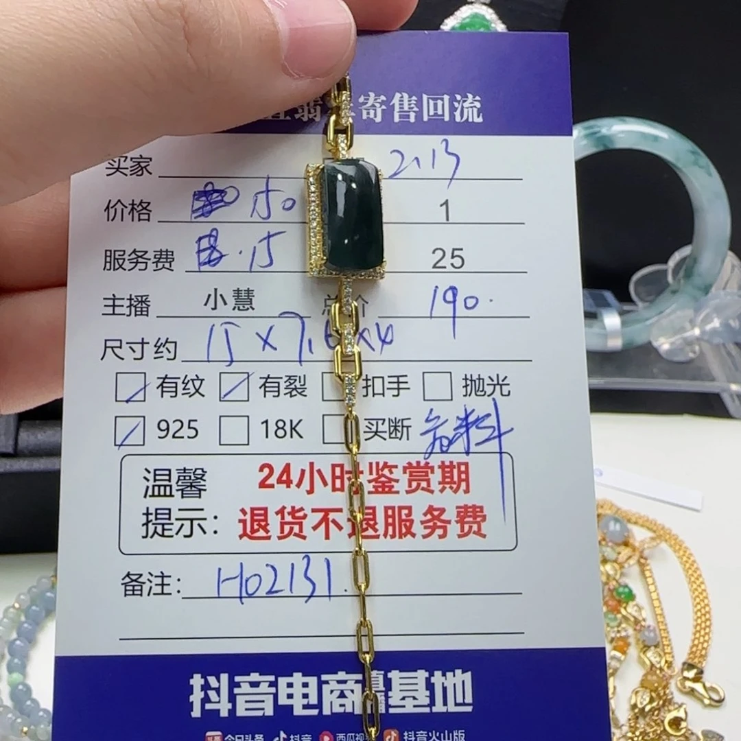 翡翠颈饰银S925镶嵌翡翠