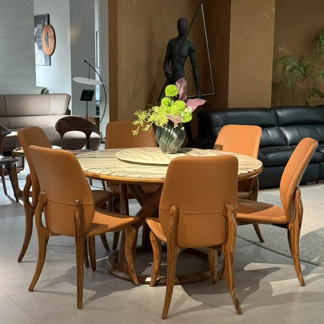 JC8604#圆餐台135*135*78/82（转盘：70）一桌配六椅