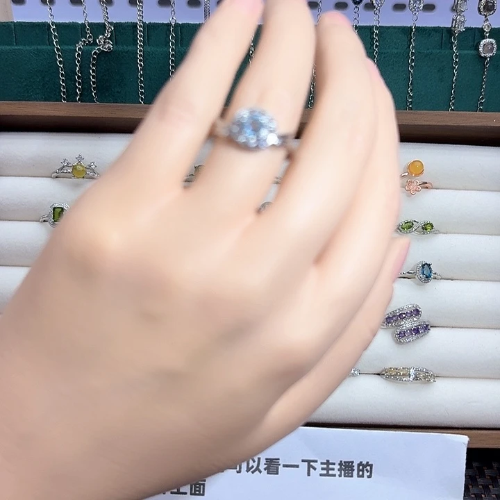 托帕石银S925镶嵌戒指
