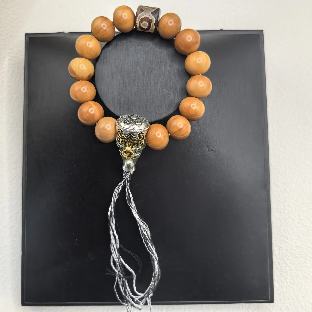 铜合金木质手链 非金属木质手链 猴头核桃雕刻手持国风款