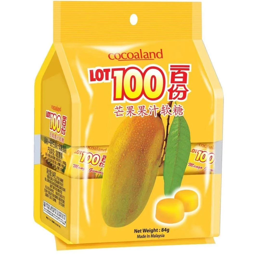 马来西亚LOT100一百份果汁软糖水果糖果芒果橡皮喜糖零食下午茶