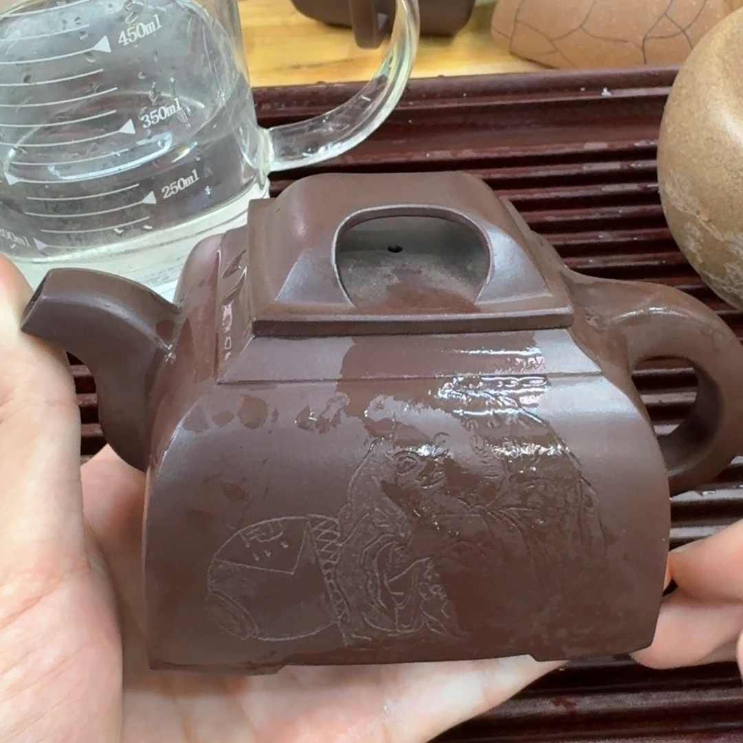 紫砂茶壶紫砂壶四方牛盖300cc