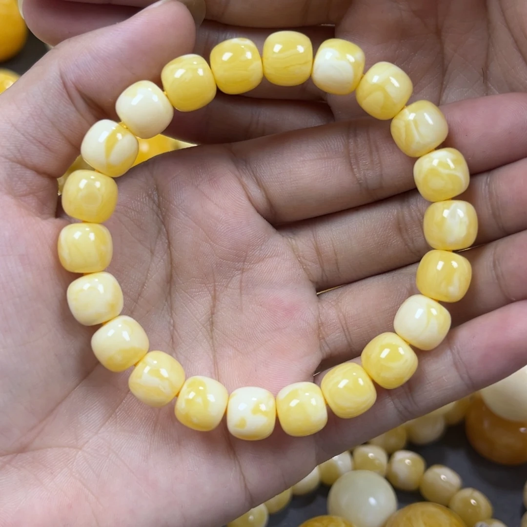 琥珀未镶嵌手串同料老邢手串9.7mm