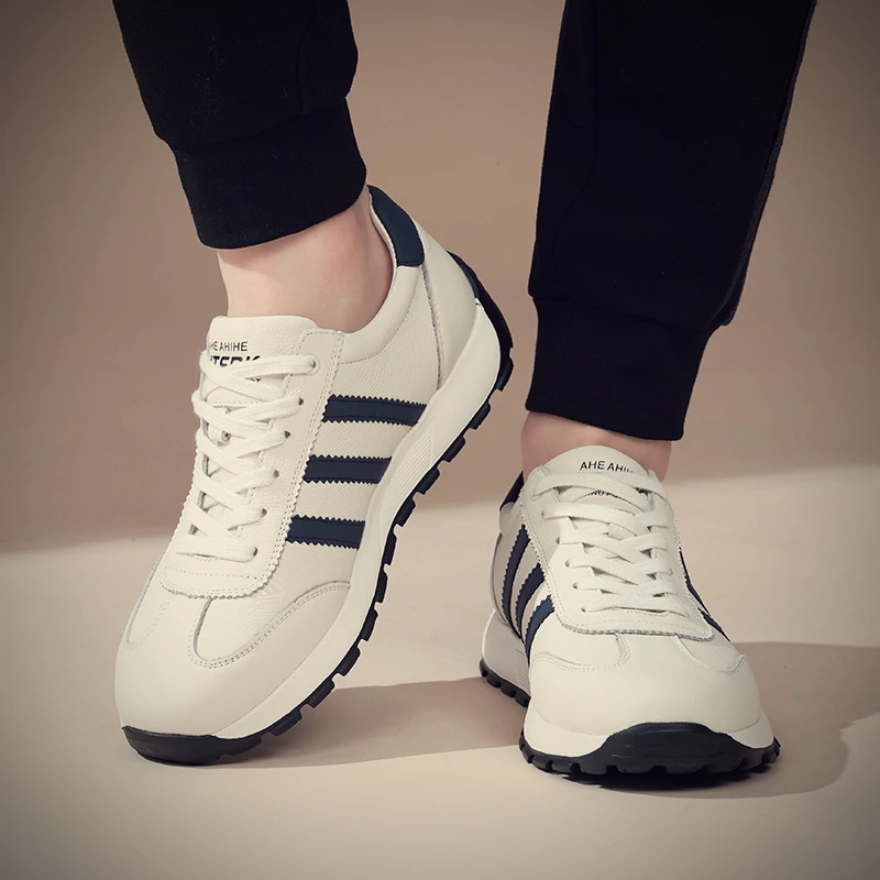 汉马真皮男鞋阿甘鞋头层牛皮休闲运动鞋加厚轻便德训鞋春秋XH5025