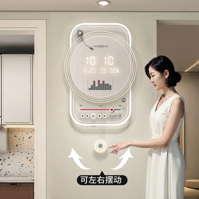 2025新款钟表挂钟客厅装饰创意音符万年历时钟挂墙高级感电子表