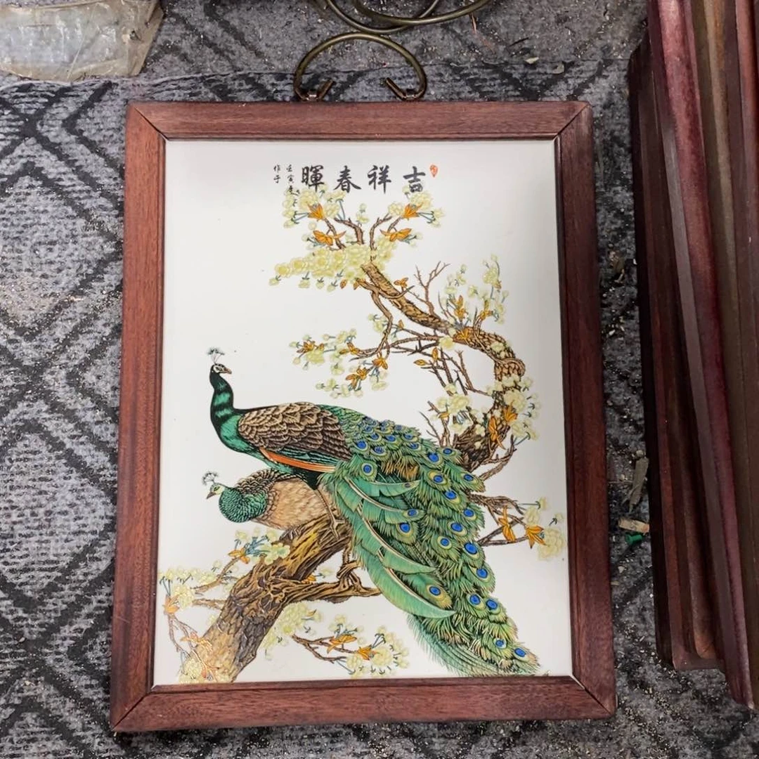 瓷片37*28 景德镇瓷板画柴窑烧制