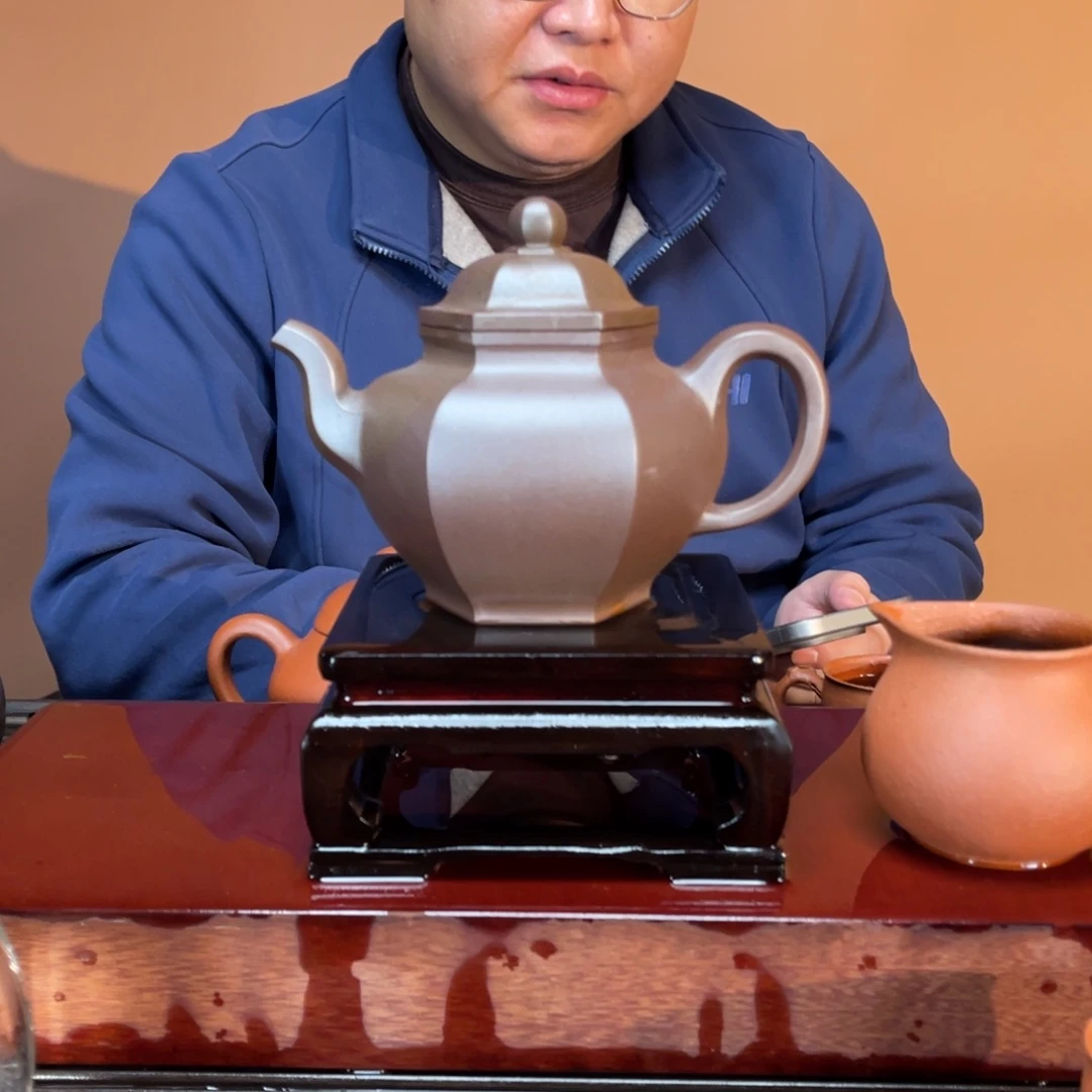 茶壶紫砂高端500cc六方天青紫泥