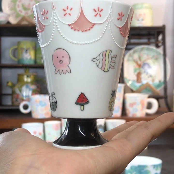 浔也手作立体釉陶瓷杯