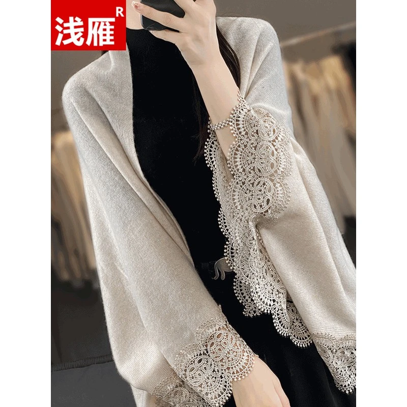 披肩女外搭夏季配裙子2025新款春秋斗篷披风大码针织开衫毛衣外套