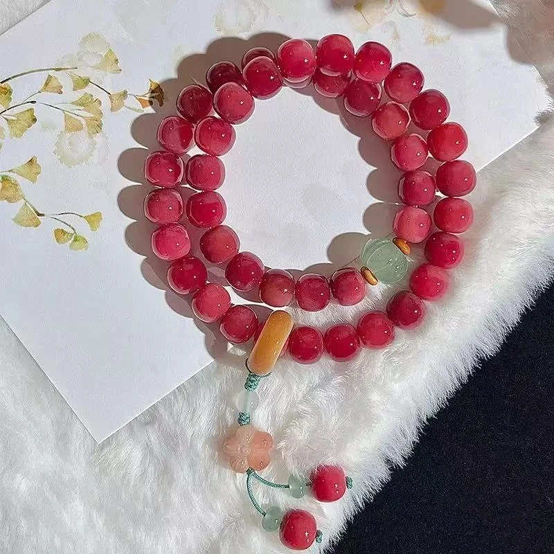 【霞光玫瑰】9mm42颗菩提手持双圈手串精品菩提子