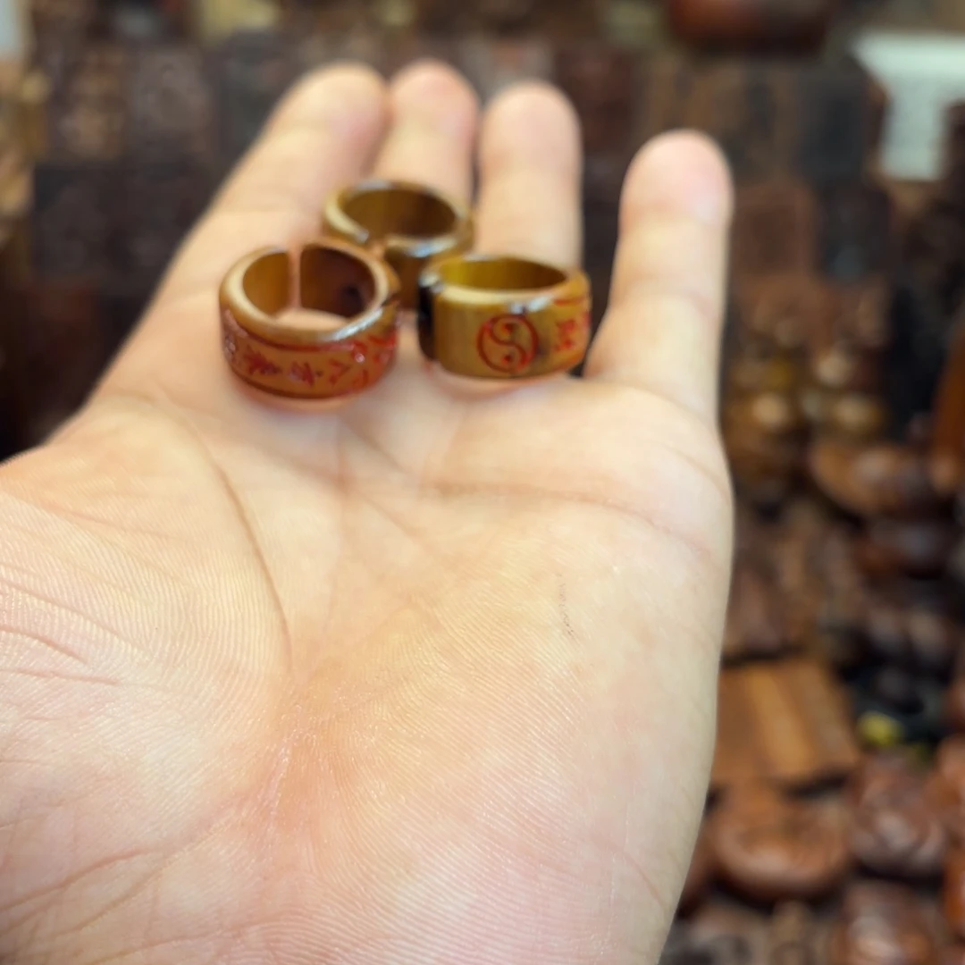 木雷击枣木小戒指