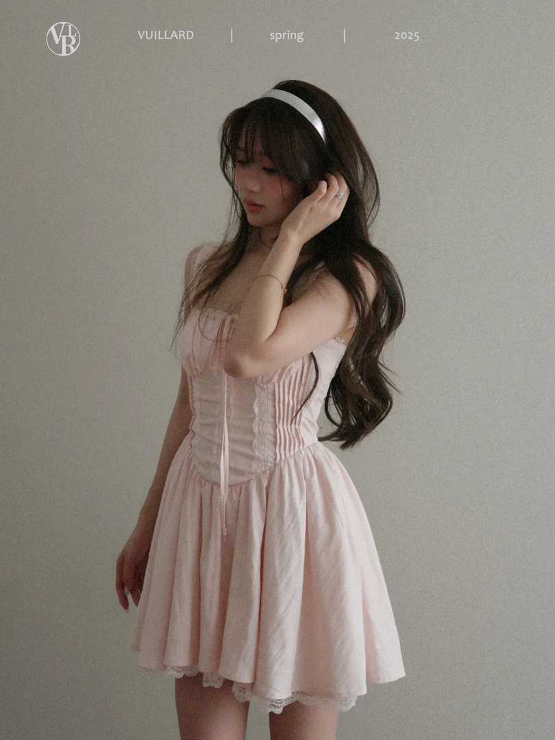 vuillard【怦然心动Impressed】芭蕾风少女重工宫廷短款吊带连衣裙