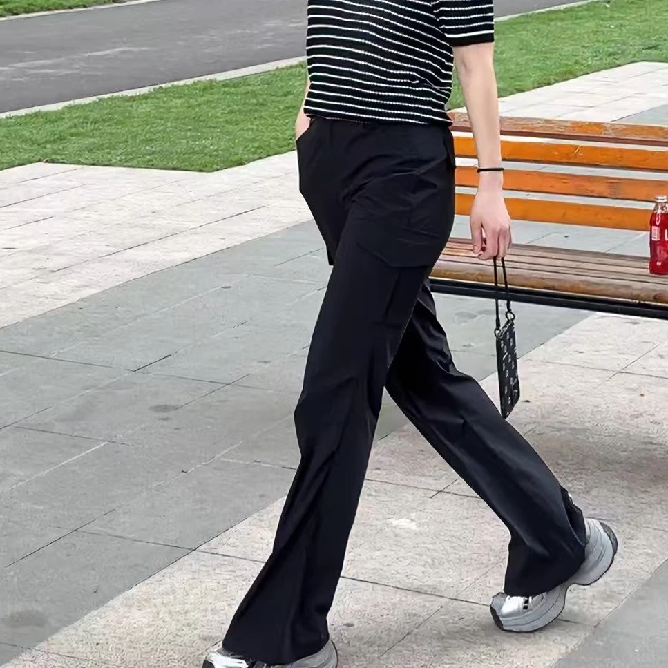 俪妍夏季新款工装微喇裤