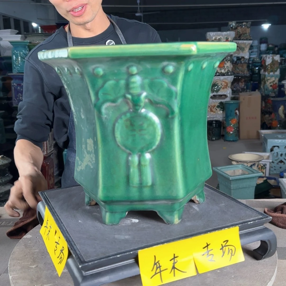 一风堂石湾花盆。高温裂瑕疵814