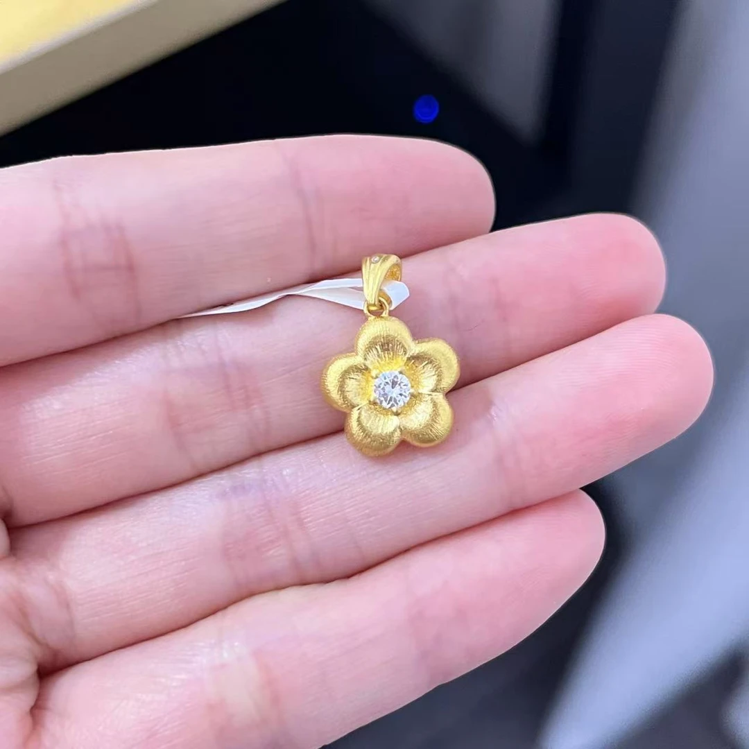 点钻拉丝小花足金999-