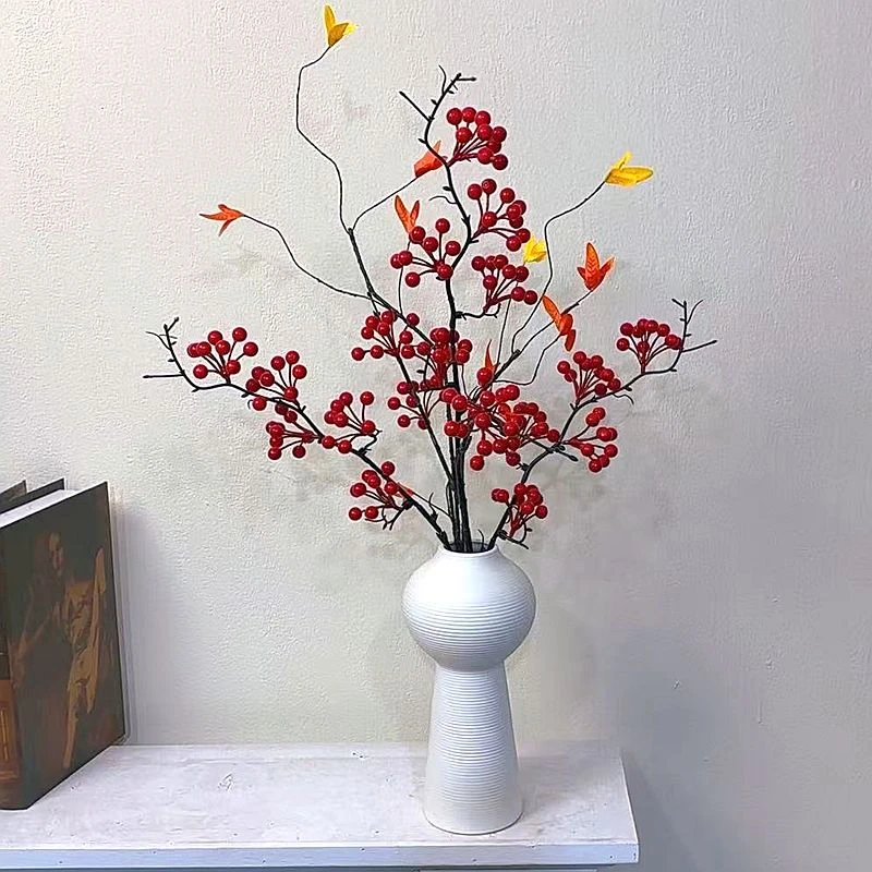 北欧风仿真发财果假花客厅餐桌婚庆摄影装饰品插花摆件