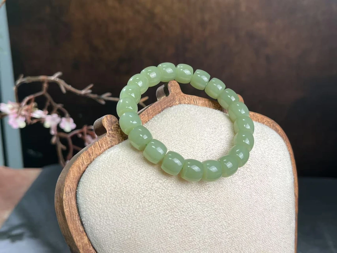 新疆和田玉沙枣青蓝调粉青色精品卡11手串多样性发一件