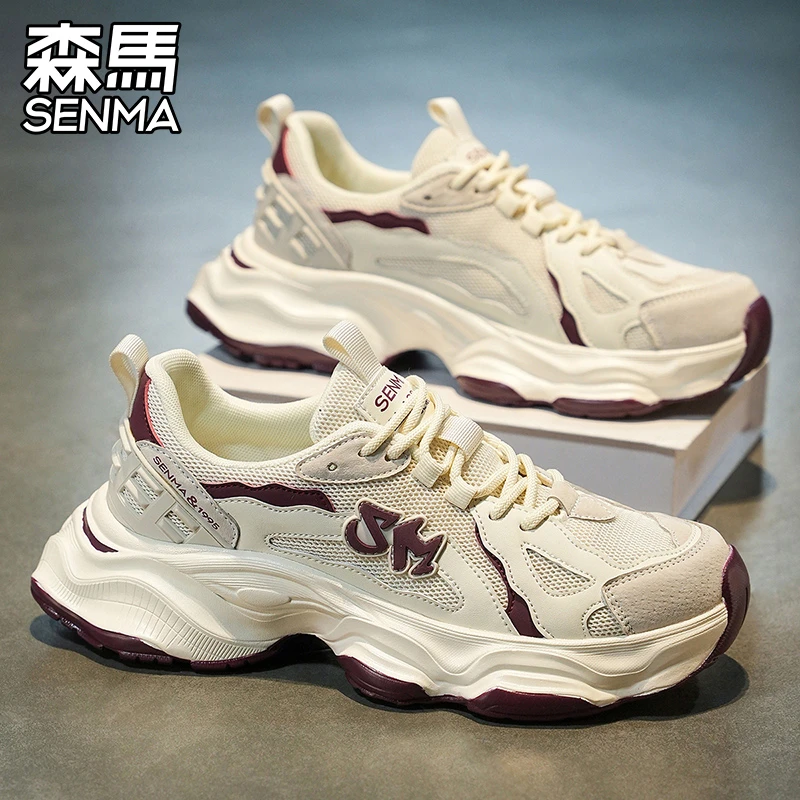 SENMA/森马男鞋秋季网名透气厚底增高百搭小白老爹鞋防滑休闲鞋男