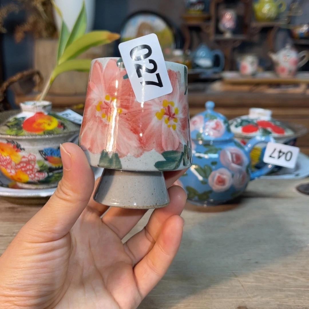 壶素浅陶瓷手工手绘