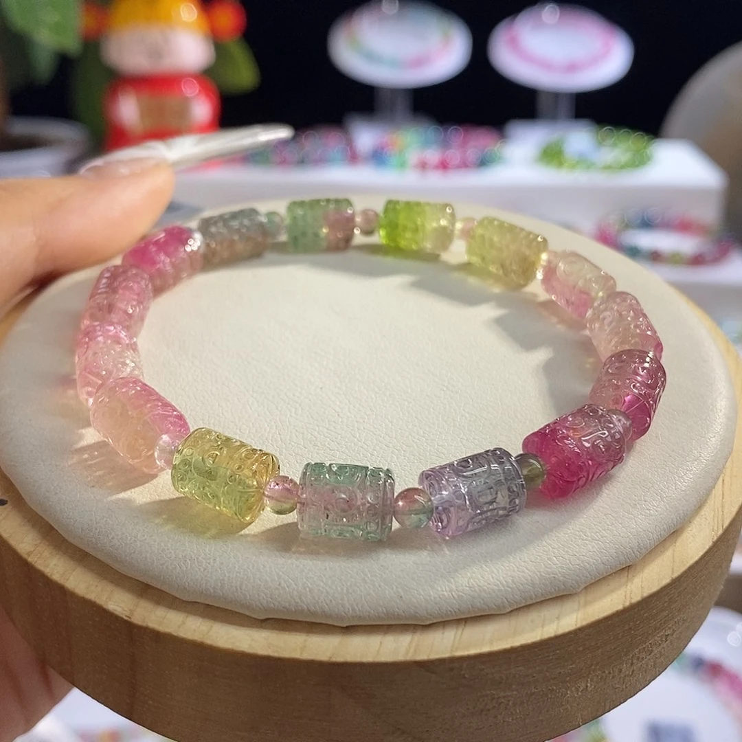 未镶嵌手链碧玺西瓜回纹