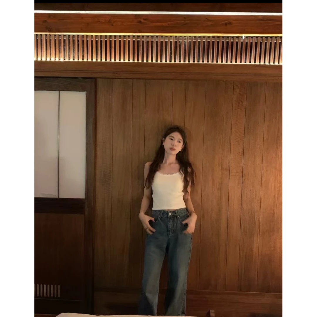 3206#韩系甜美蕾丝边设计吊带背心