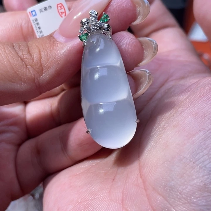 石英岩玉银S925镶嵌颈饰