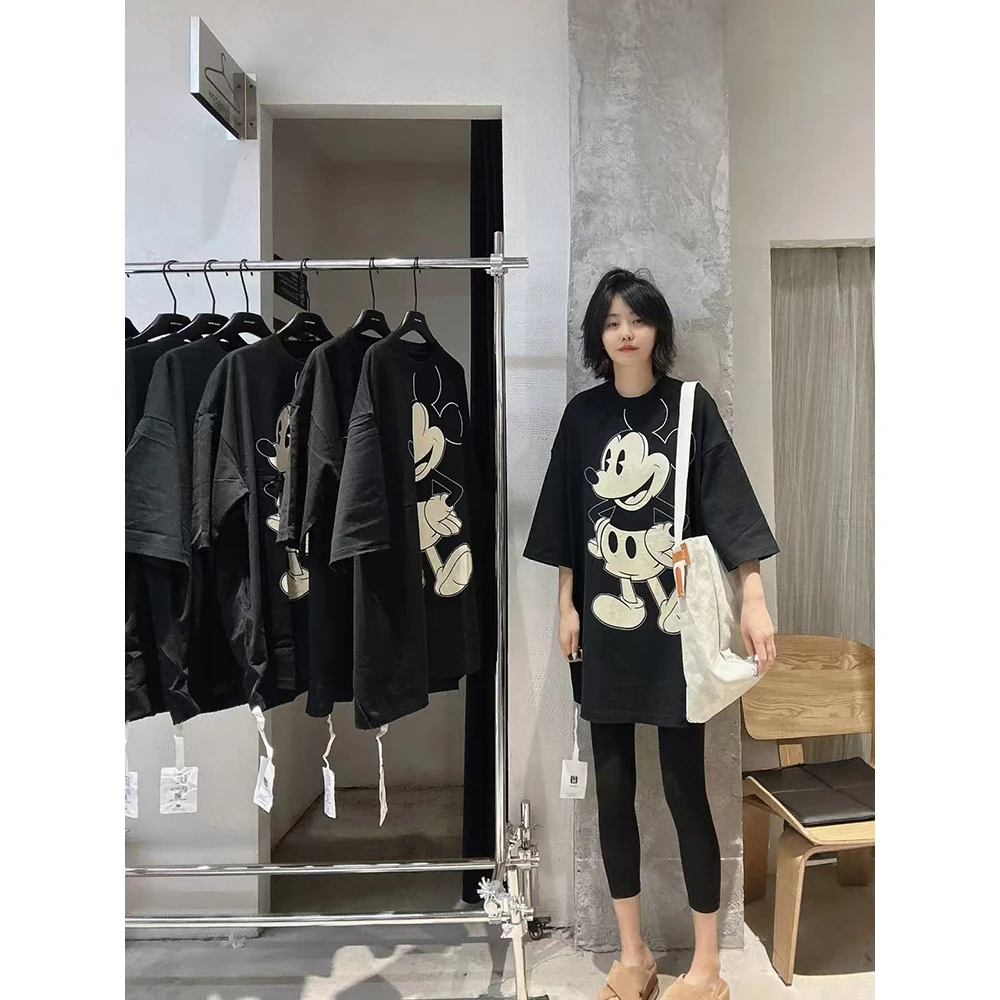 美式复古趣味卡通印花短袖T恤女夏季新款休闲百搭日常通勤上衣潮