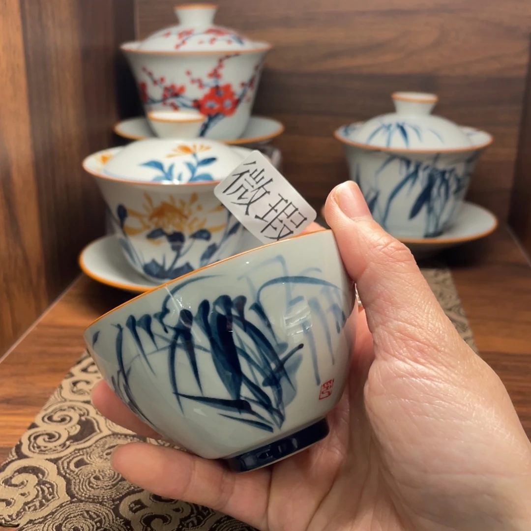 微瑕釉下彩纯手绘