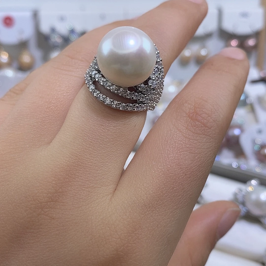 时***”戒指未镶嵌淡水珍珠