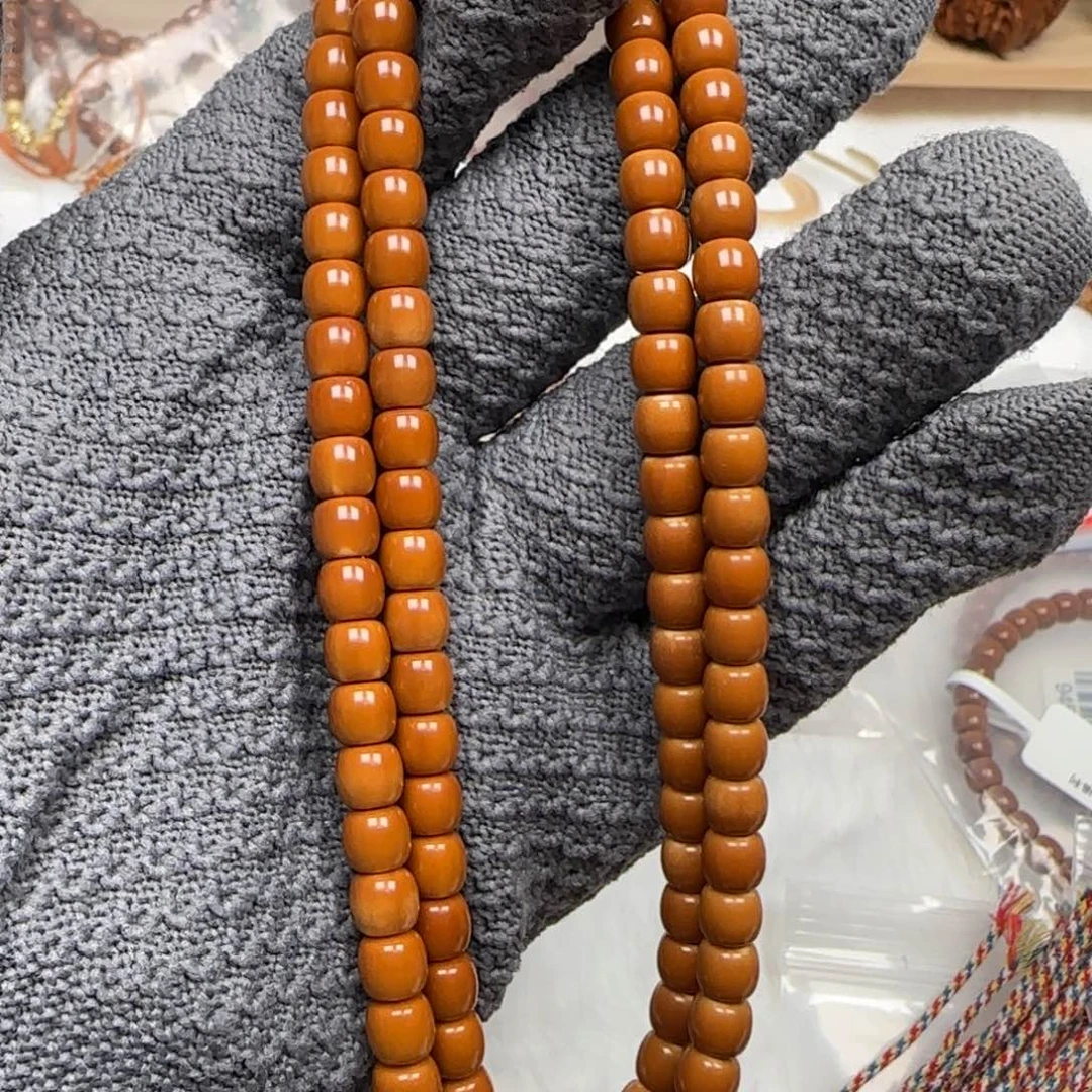 橄榄核手串老挝脖挂三花面无白6.6