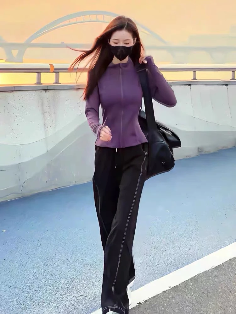欧货休闲运动套装女2025新款春秋时尚洋气减龄跑步运动服两件套潮