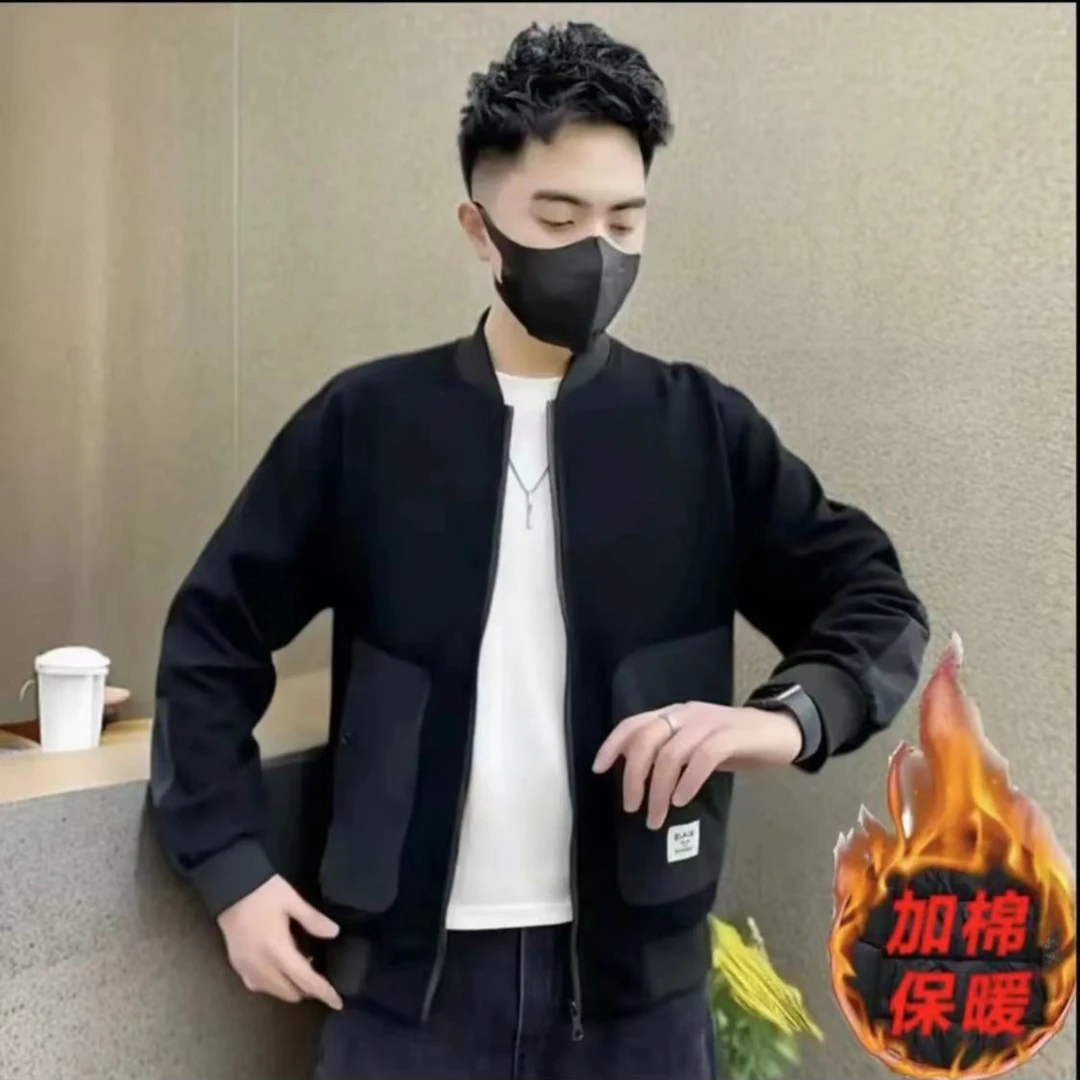 秋冬季男士休闲夹克棒球领时尚立领男士百搭男士外套秋冬男装