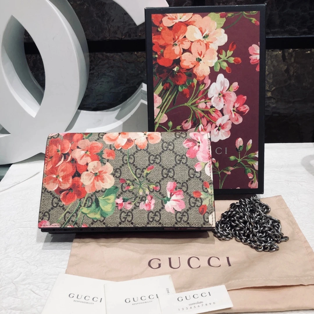 99新 GUCCI/古驰 包展专属 古驰花卉链条包