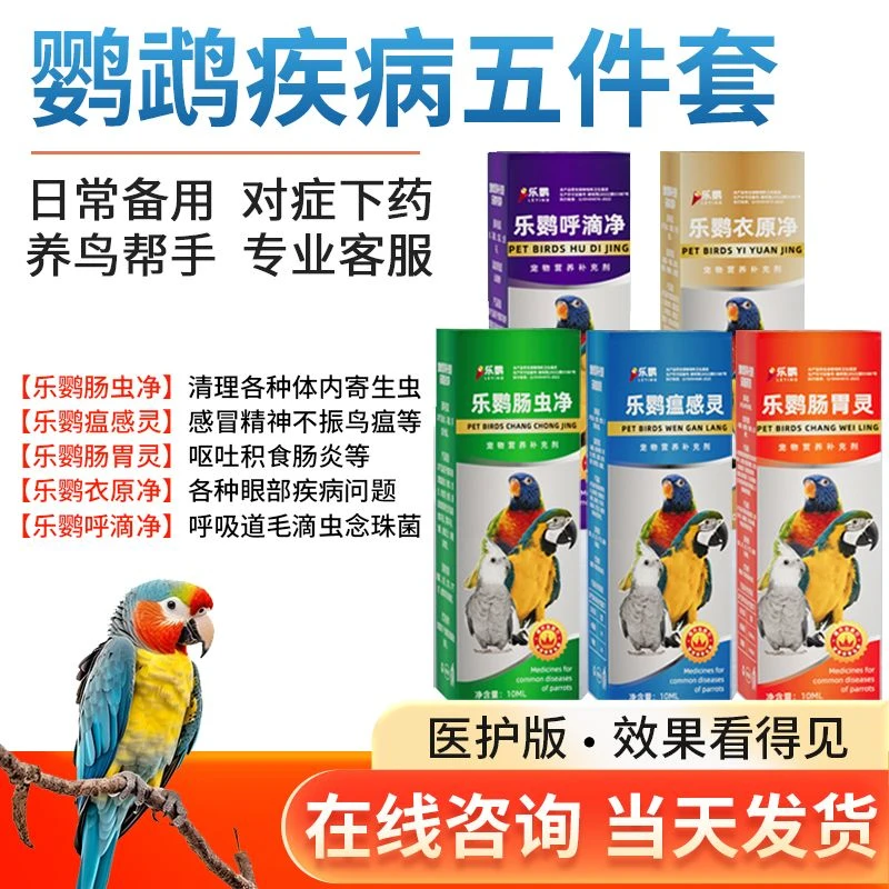 鹦鹉专用拉稀水便腹泻衣原单眼伤风鹦鹉咳嗽鹦鹉鸟常备用品