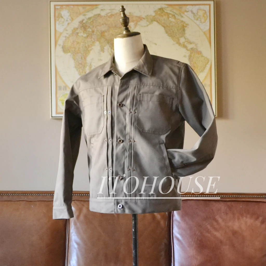 ITOHOUSE出品 灰卡其＆咖啡色双色防水帆布Kayce Jacket夹克