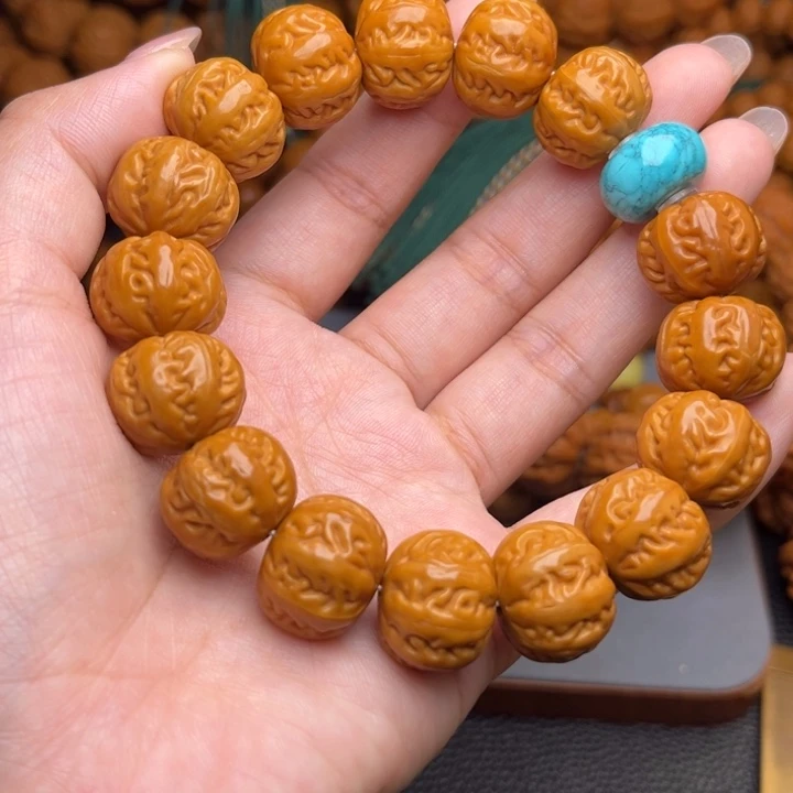 猴头核桃吊坠新麻花串绿