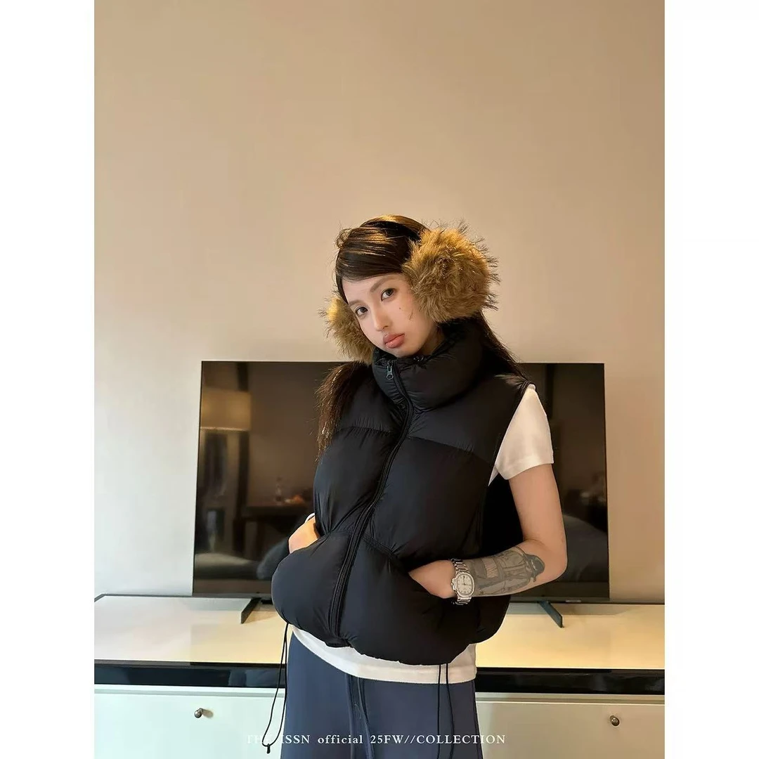 B3-4三色“面包”马甲棉外套