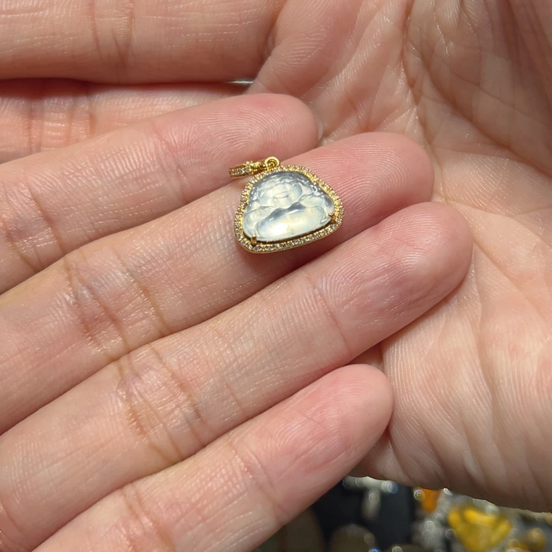 翡翠颈饰18K金镶嵌梦*吊坠