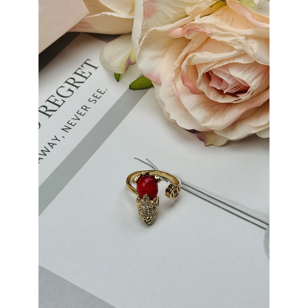 铜合金树脂戒指 手工气质时尚复古铜合金高级轻奢小众戒指jz718